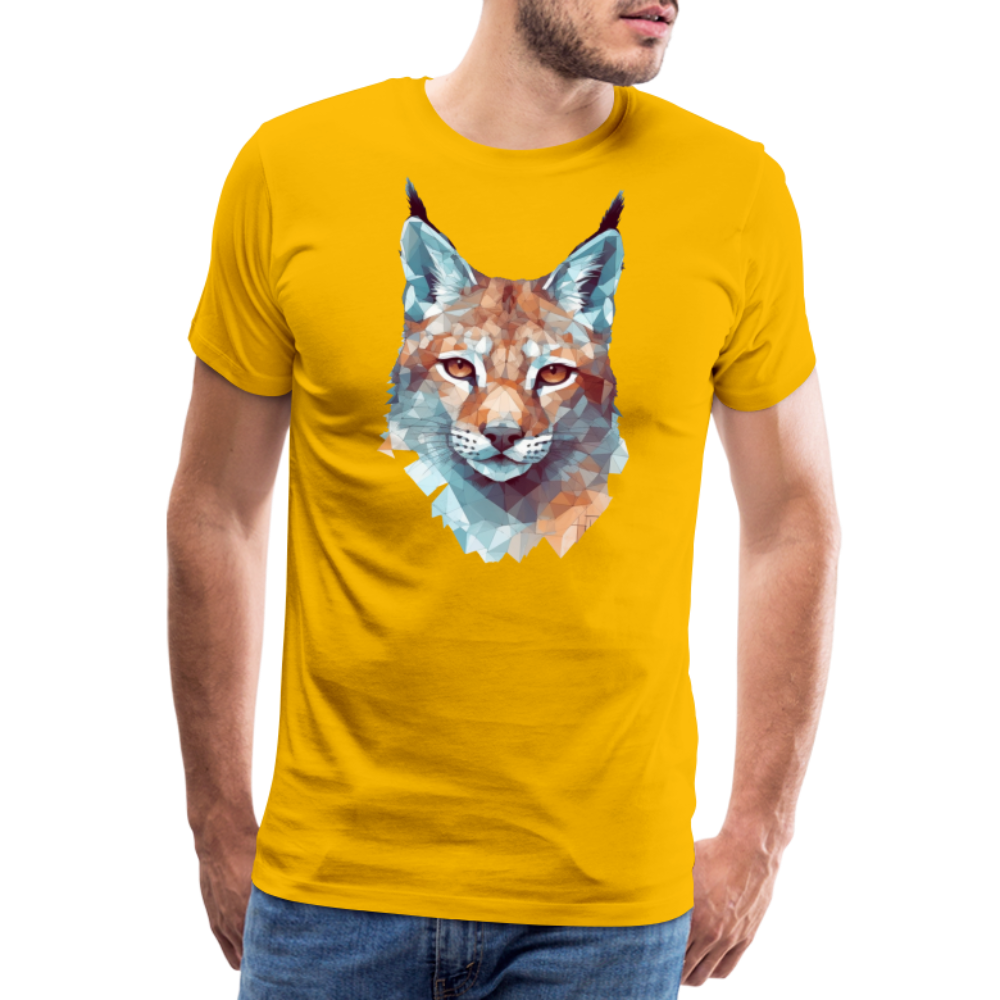 Geometrischer Luchs in Wasserfarben Optik - T-Shirt Männer - Sonnengelb