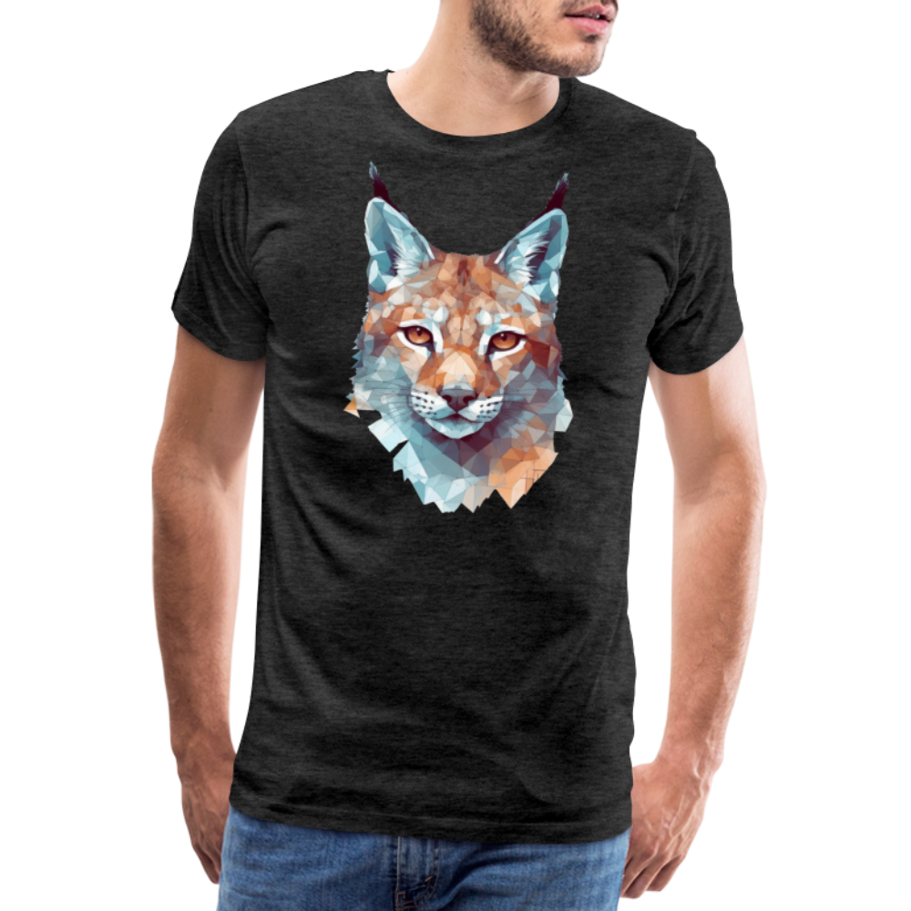 Geometrischer Luchs in Wasserfarben Optik - T-Shirt Männer - Anthrazit