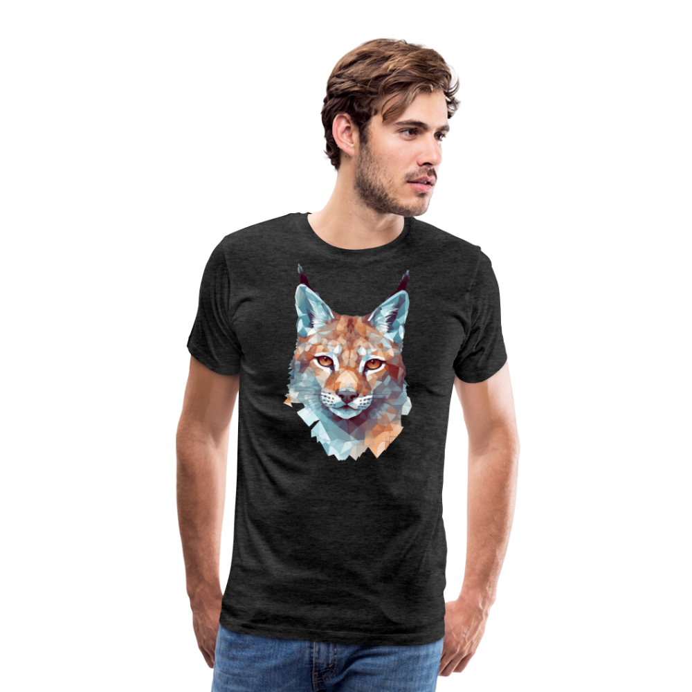 Geometrischer Luchs in Wasserfarben Optik - T-Shirt Männer - Anthrazit