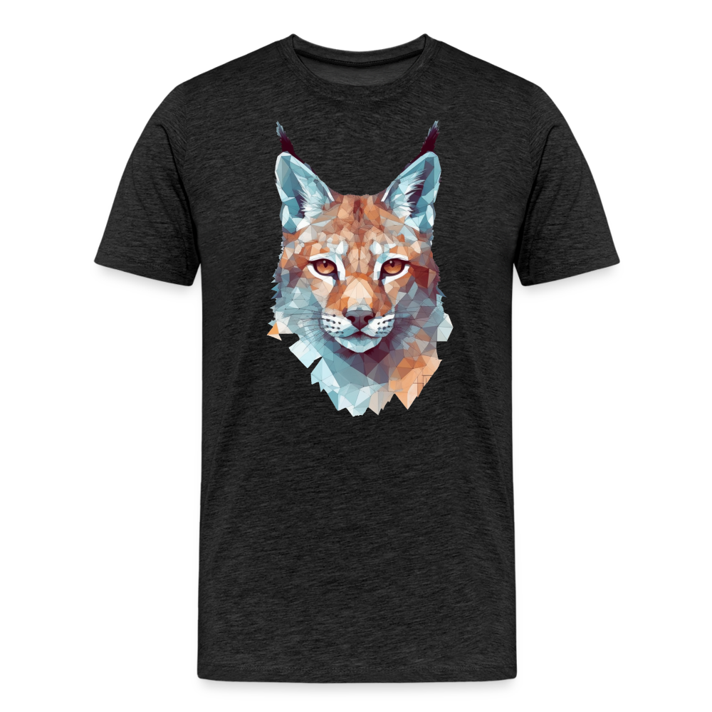 Geometrischer Luchs in Wasserfarben Optik - T-Shirt Männer - Anthrazit