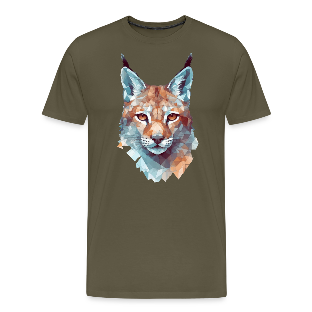 Geometrischer Luchs in Wasserfarben Optik - T-Shirt Männer - Khaki
