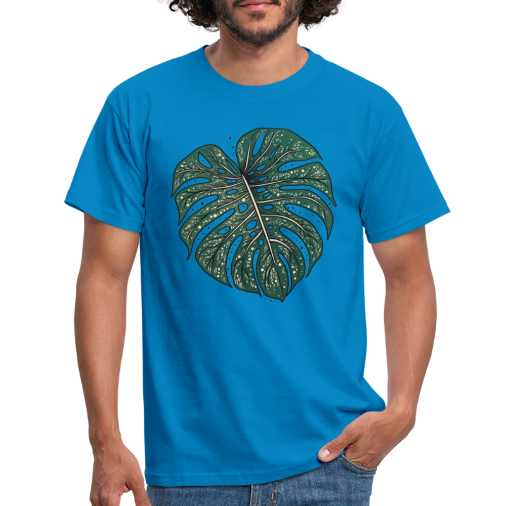 Gepunktetes Monstera Blatt, Pflanzen Motiv - Männer T-Shirt - Royalblau