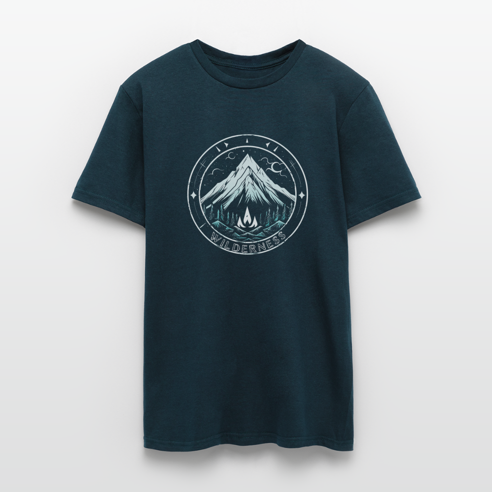 Cooles Wanderer Motiv mit Lagerfeuer - Männer T-Shirt - Navy