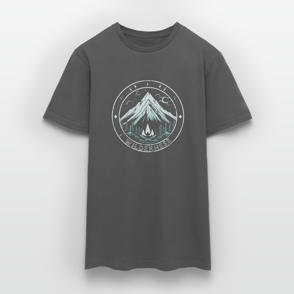 Cooles Wanderer Motiv mit Lagerfeuer - Männer T-Shirt - Anthrazit
