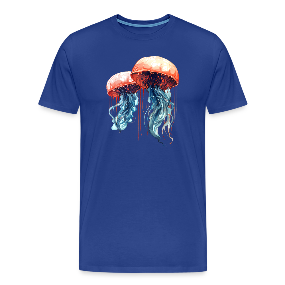 Rosa Blaue Aquarell Quallen - Männer Premium T-Shirt - Königsblau