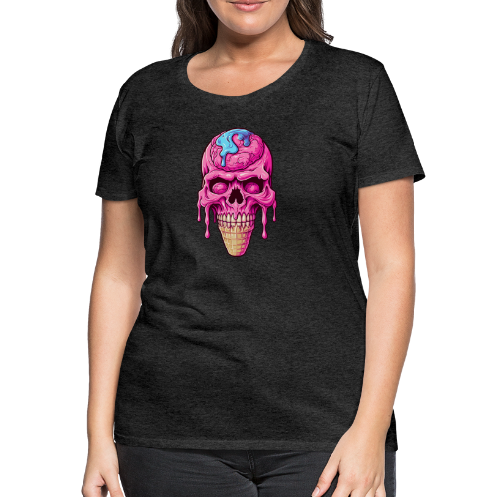 Totenkopf Eistüte - Happy Halloween - Women Premium T-Shirt - Anthrazit