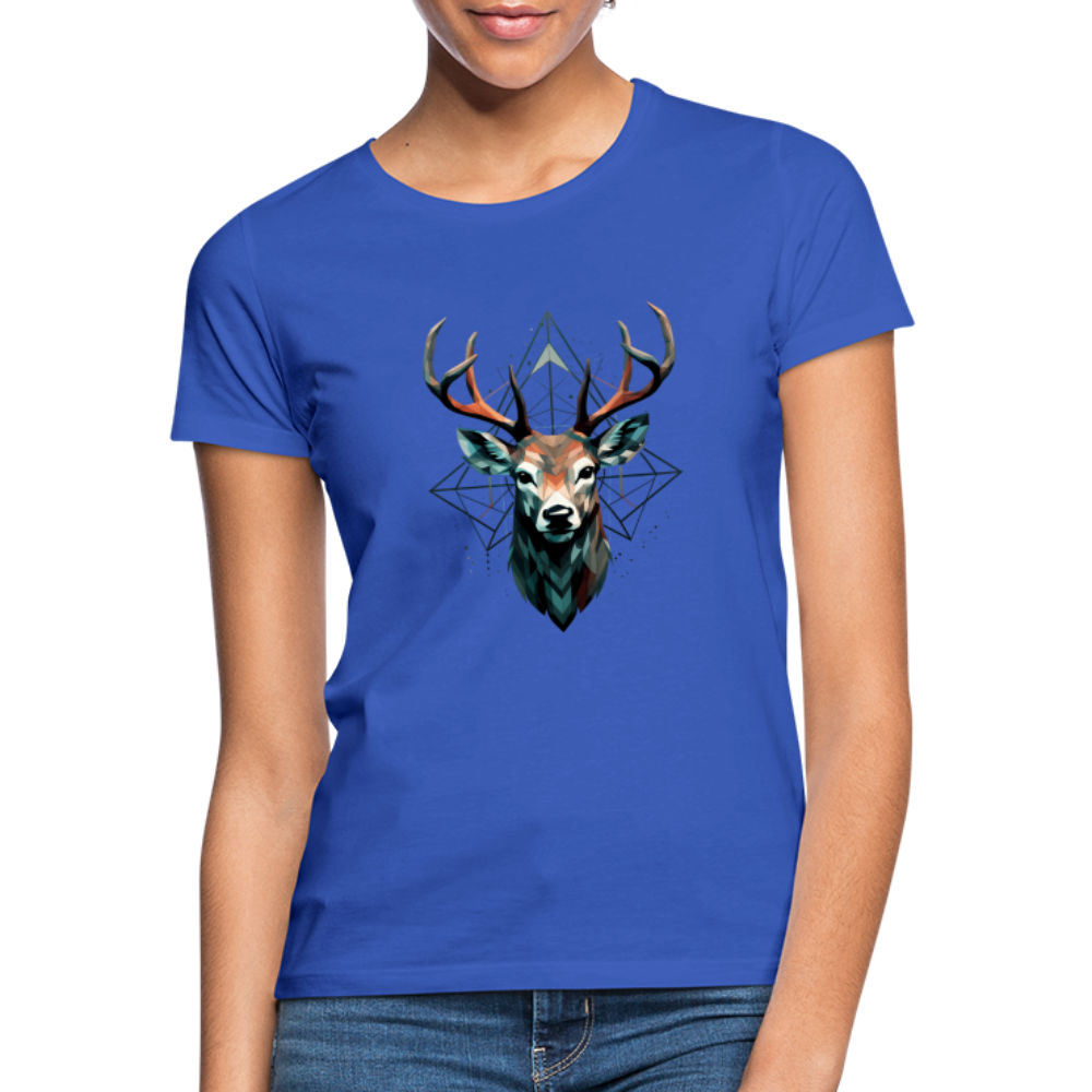 Geometrischer Hirsch mit geometrischen Mustern - Frauen T-Shirt - Royalblau