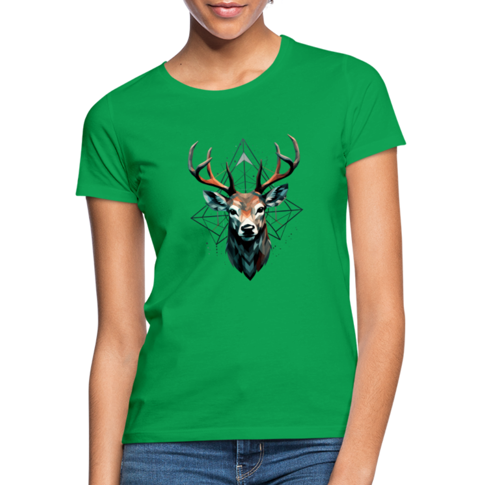 Geometrischer Hirsch mit geometrischen Mustern - Frauen T-Shirt - Kelly Green