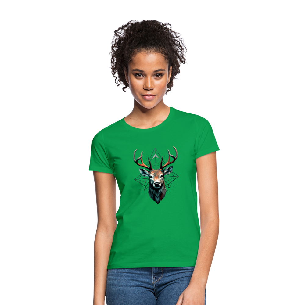 Geometrischer Hirsch mit geometrischen Mustern - Frauen T-Shirt - Kelly Green