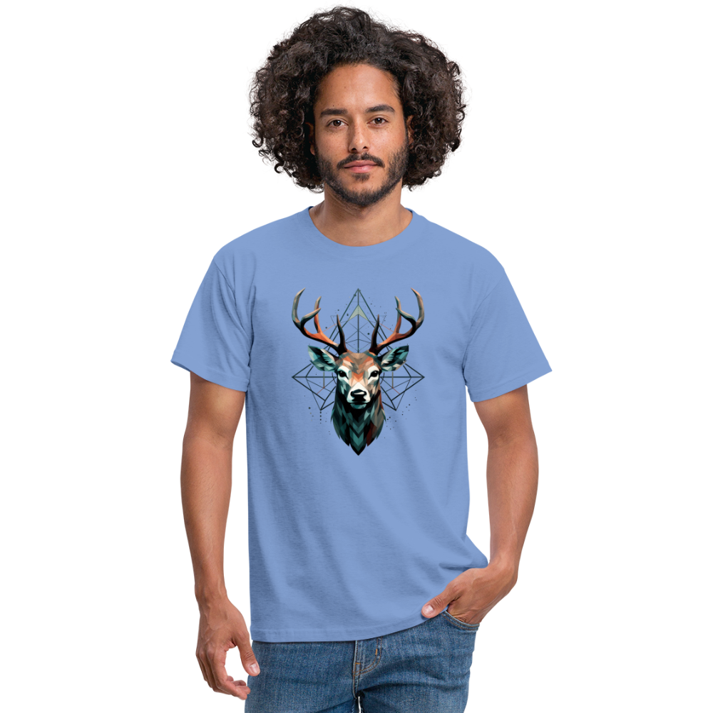 Geometrischer Hirsch mit geometrischen Mustern - Männer T-Shirt - carolina blue