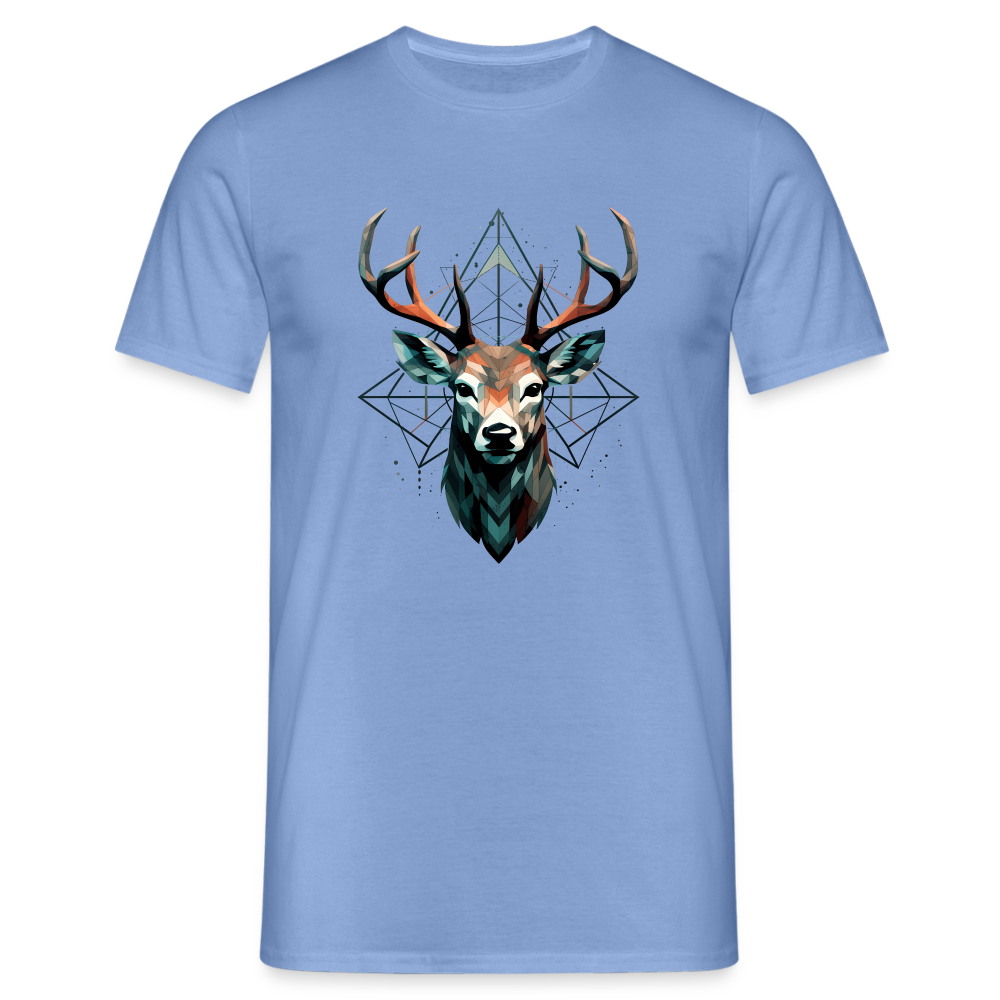 Geometrischer Hirsch mit geometrischen Mustern - Männer T-Shirt - carolina blue