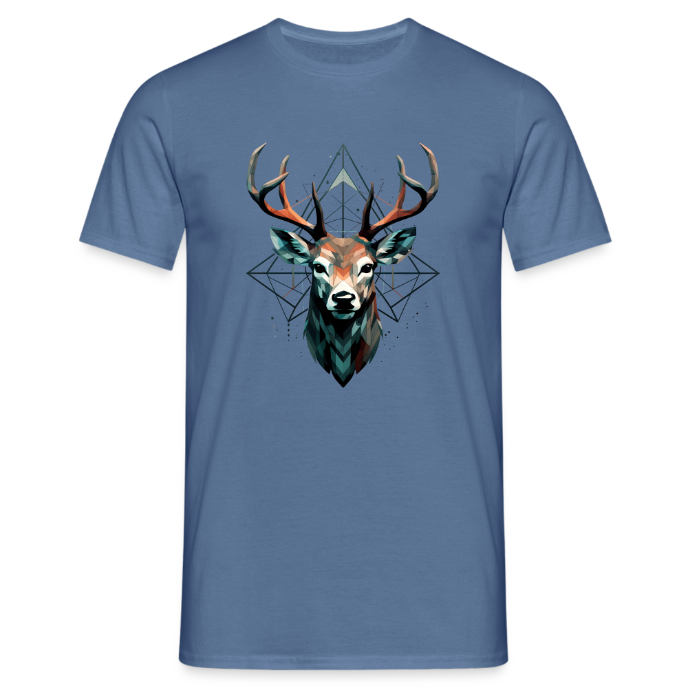 Geometrischer Hirsch mit geometrischen Mustern - Männer T-Shirt - Taubenblau