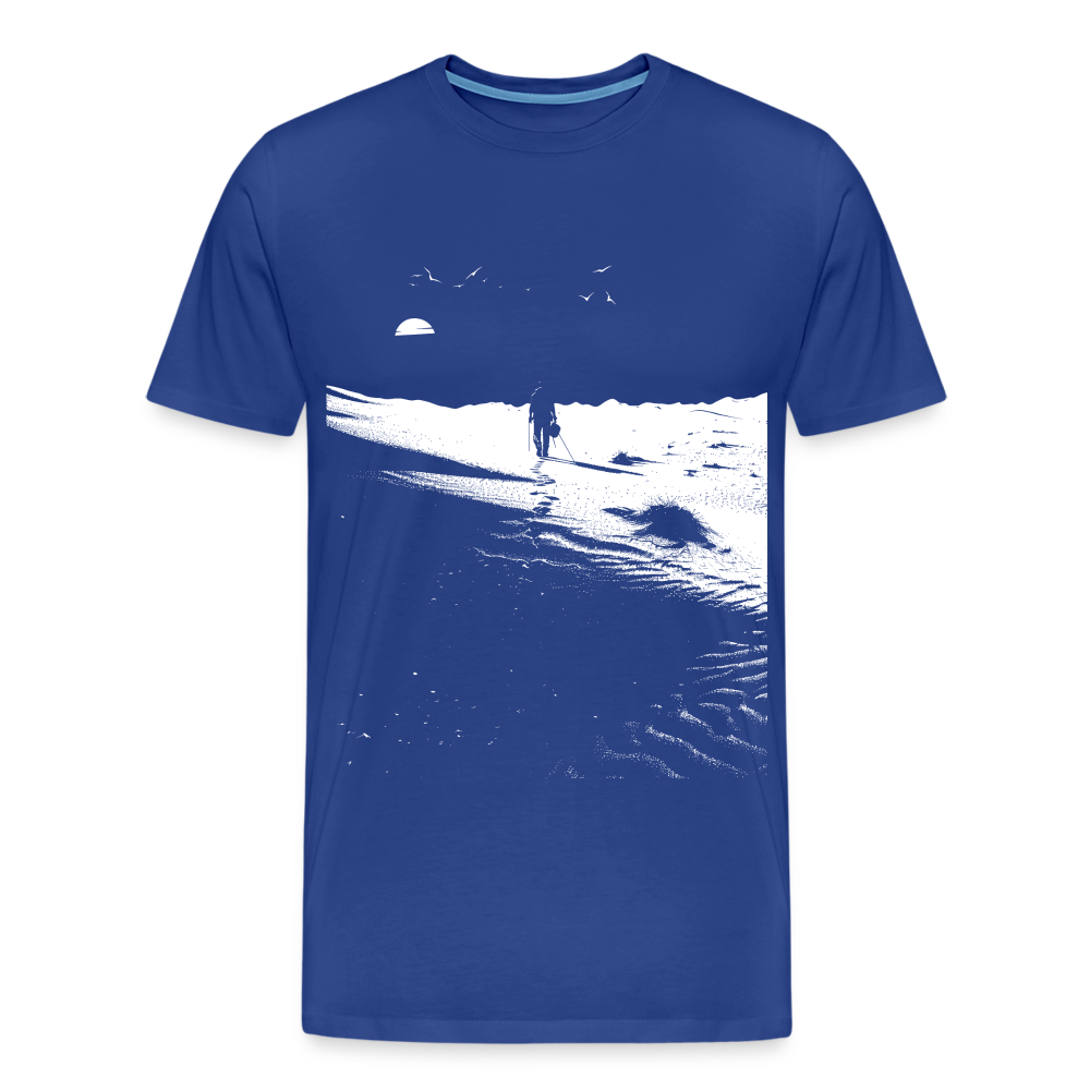 Weg durch die Wüste mit Fußspuren - Monochrom Art - Männer Premium T-Shirt - Königsblau