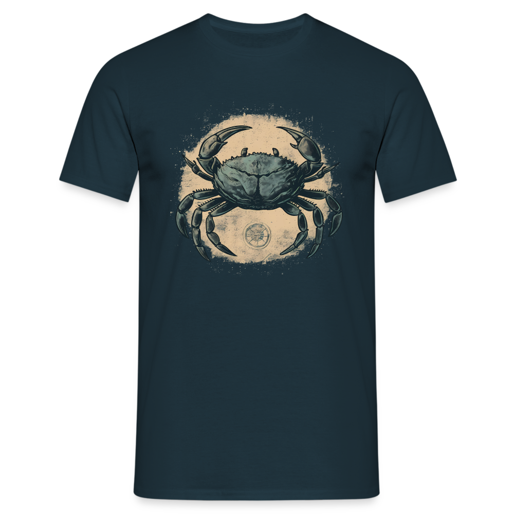 Blaue Krabbe, Krebs im Retro Style - Männer T-Shirt - Navy