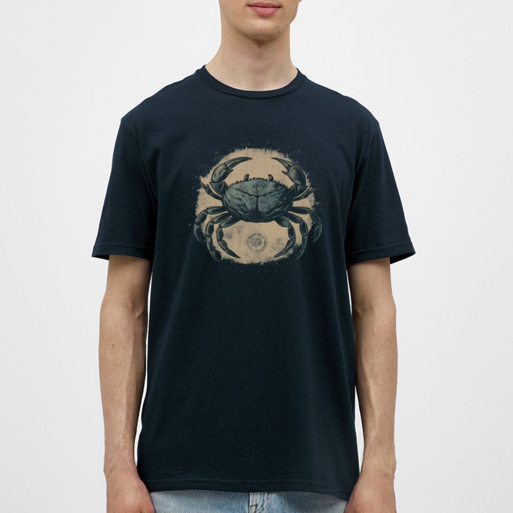 Blaue Krabbe, Krebs im Retro Style - Männer T-Shirt - Navy