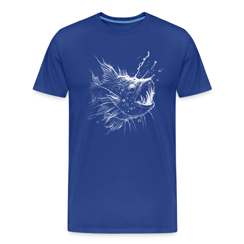 Anglerfisch, Tiefseefisch - Monochrom - Männer Premium T-Shirt - Königsblau