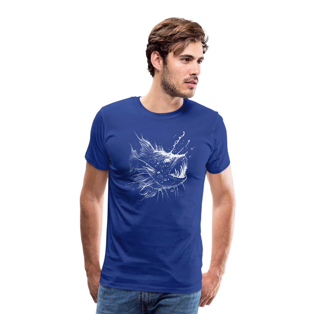 Anglerfisch, Tiefseefisch - Monochrom - Männer Premium T-Shirt - Königsblau