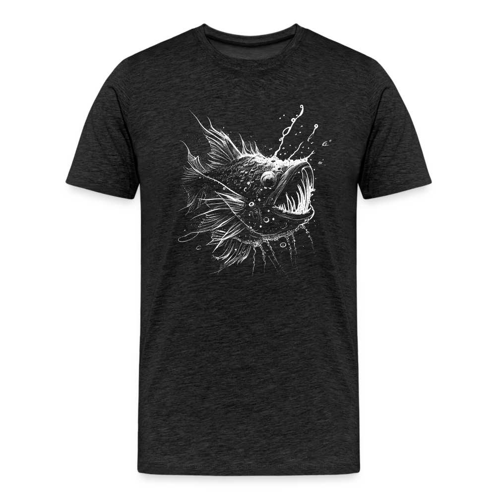 Anglerfisch, Tiefseefisch - Monochrom - Männer Premium T-Shirt - Anthrazit
