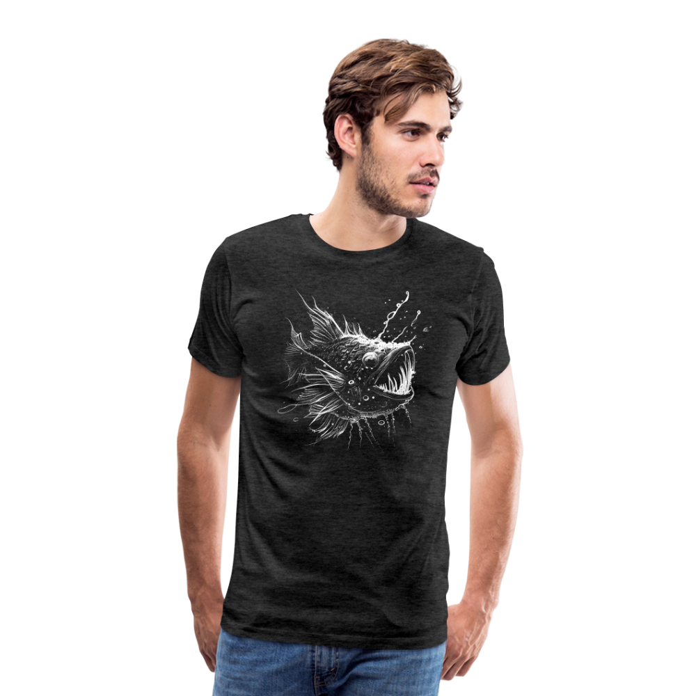 Anglerfisch, Tiefseefisch - Monochrom - Männer Premium T-Shirt - Anthrazit