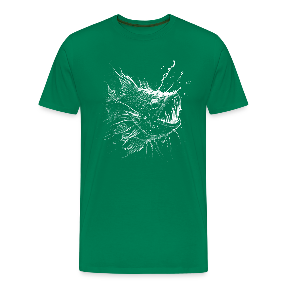 Anglerfisch, Tiefseefisch - Monochrom - Männer Premium T-Shirt - Kelly Green