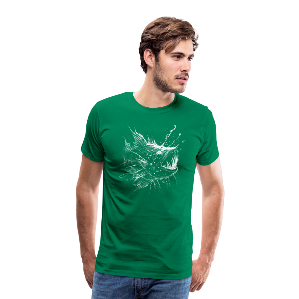 Anglerfisch, Tiefseefisch - Monochrom - Männer Premium T-Shirt - Kelly Green