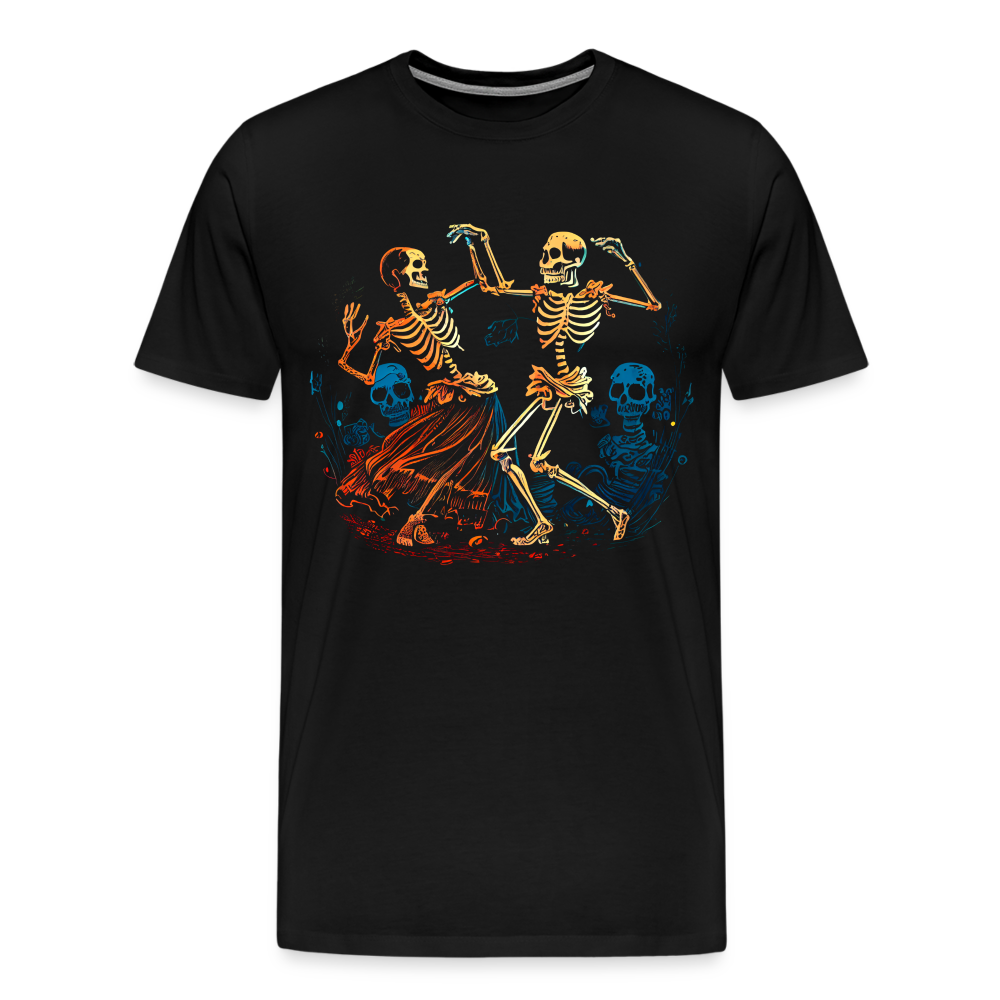 Tanzende Skelette im 50er Jahre Look - Comic - Männer Premium T-Shirt - Schwarz