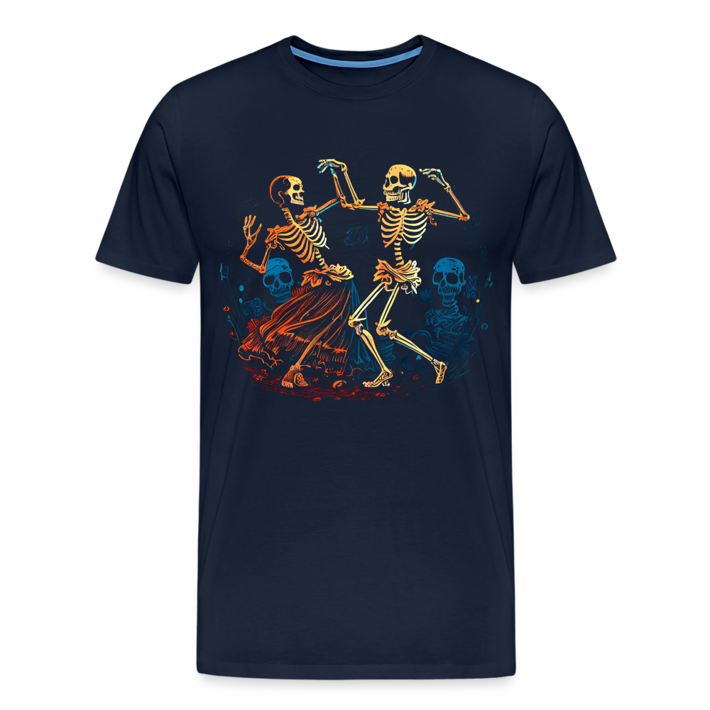 Tanzende Skelette im 50er Jahre Look - Comic - Männer Premium T-Shirt - Navy