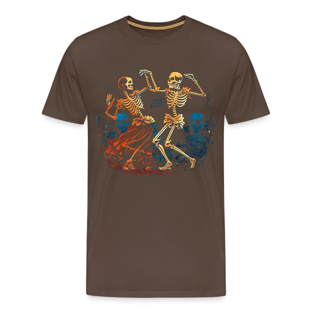 Tanzende Skelette im 50er Jahre Look - Comic - Männer Premium T-Shirt - Edelbraun