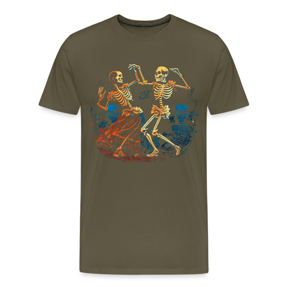 Tanzende Skelette im 50er Jahre Look - Comic - Männer Premium T-Shirt - Khaki