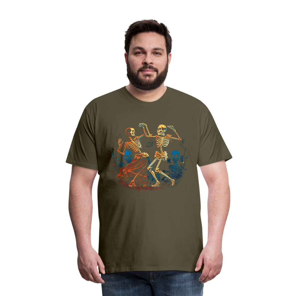 Tanzende Skelette im 50er Jahre Look - Comic - Männer Premium T-Shirt - Khaki