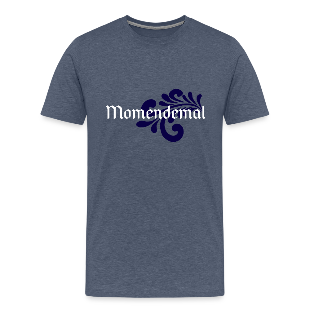 Momendemal - Hessisch Mundart - Männer Premium T-Shirt - Blau meliert