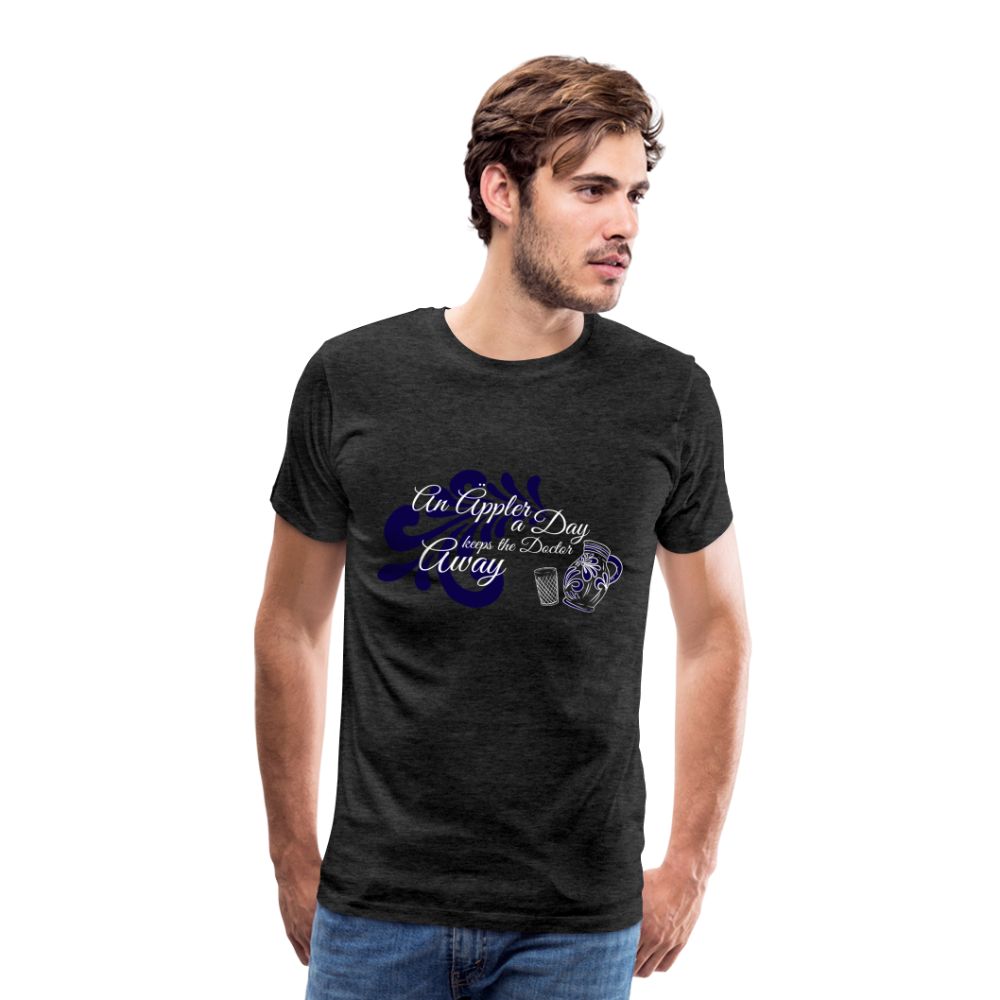 An Äppler a Day, keeps the Doctor away - Hessisch Mundart - Männer Premium T-Shirt - Anthrazit