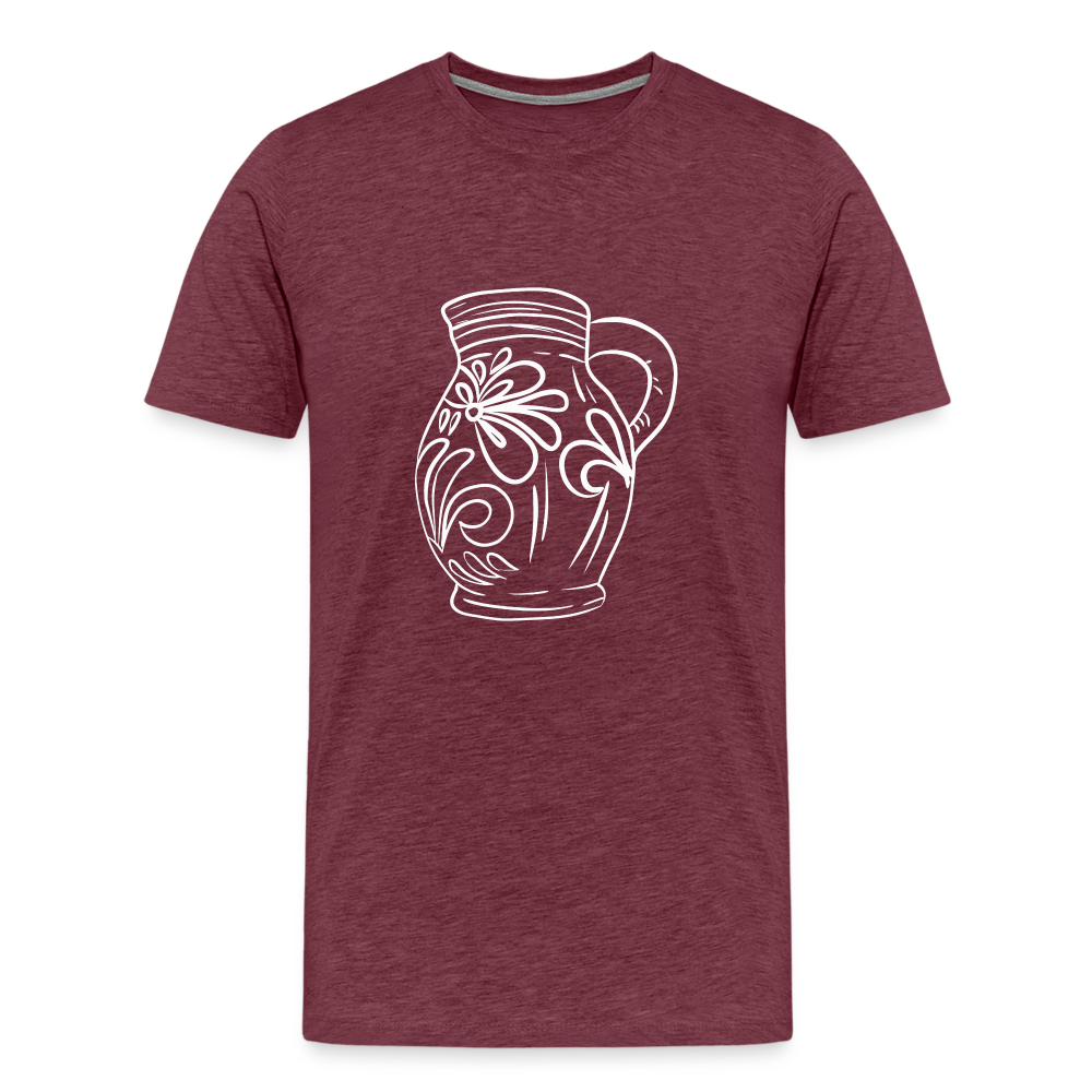 Frankfurter Bembel - Hessisch Mundart - Männer Premium T-Shirt - Bordeauxrot meliert
