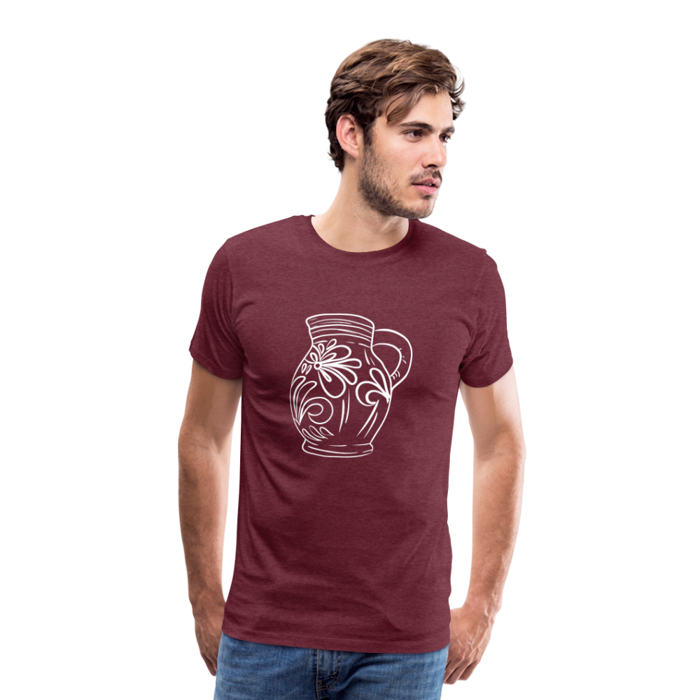 Frankfurter Bembel - Hessisch Mundart - Männer Premium T-Shirt - Bordeauxrot meliert