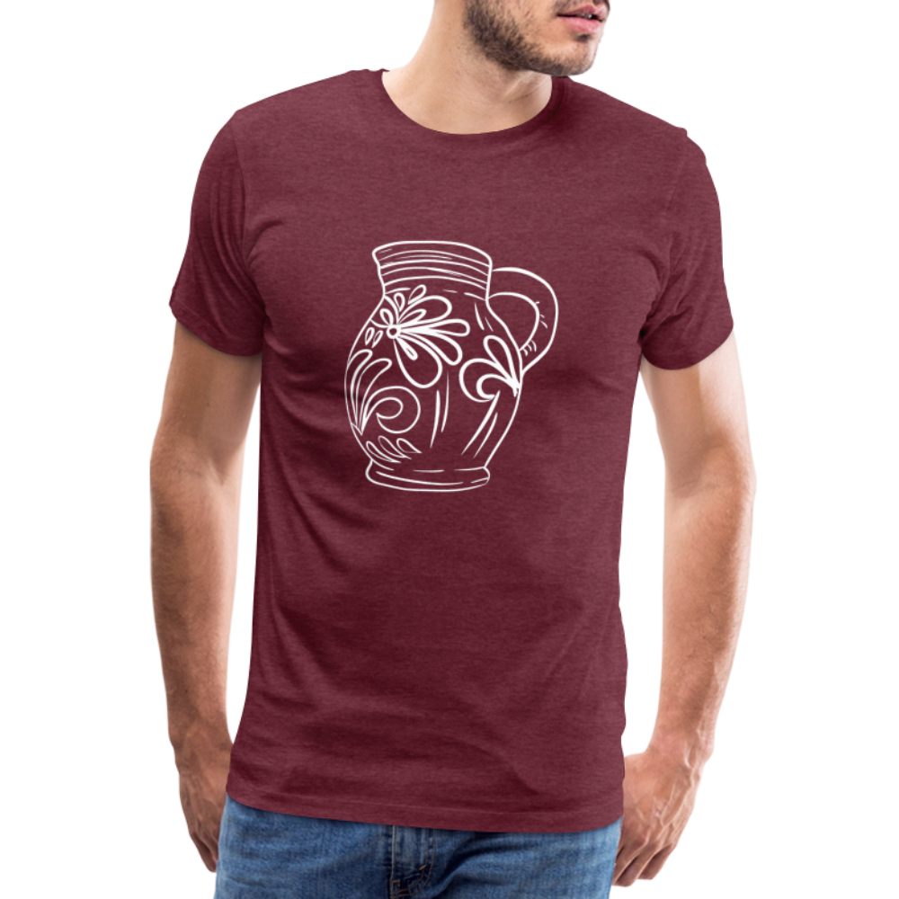 Frankfurter Bembel - Hessisch Mundart - Männer Premium T-Shirt - Bordeauxrot meliert