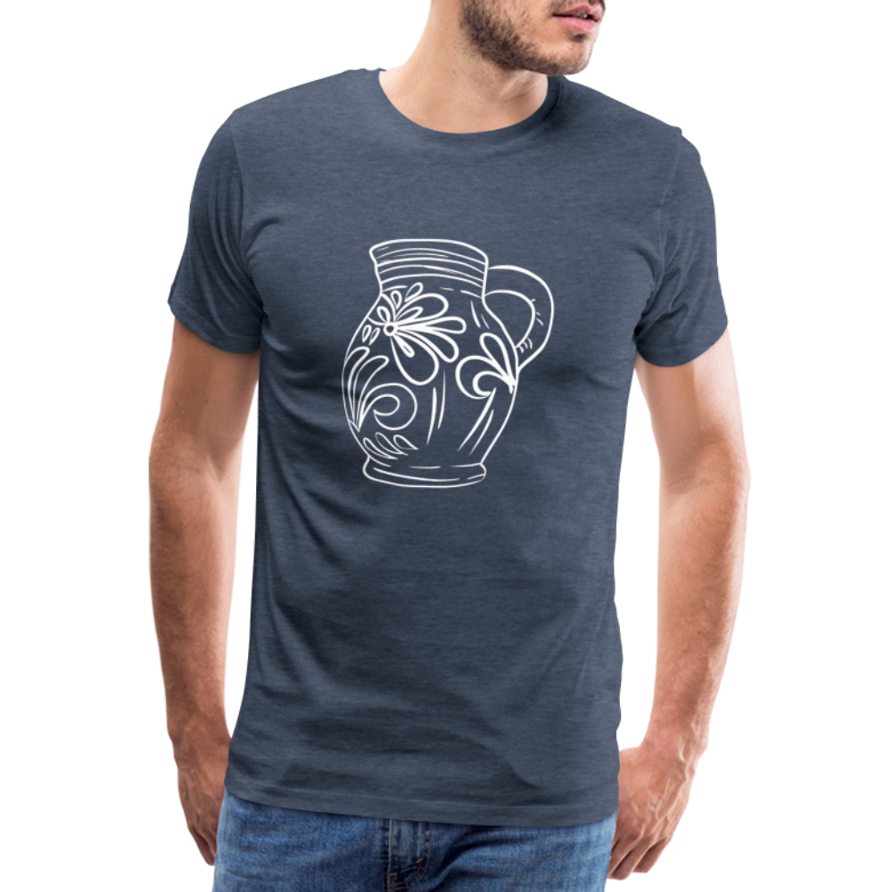 Frankfurter Bembel - Hessisch Mundart - Männer Premium T-Shirt - Blau meliert