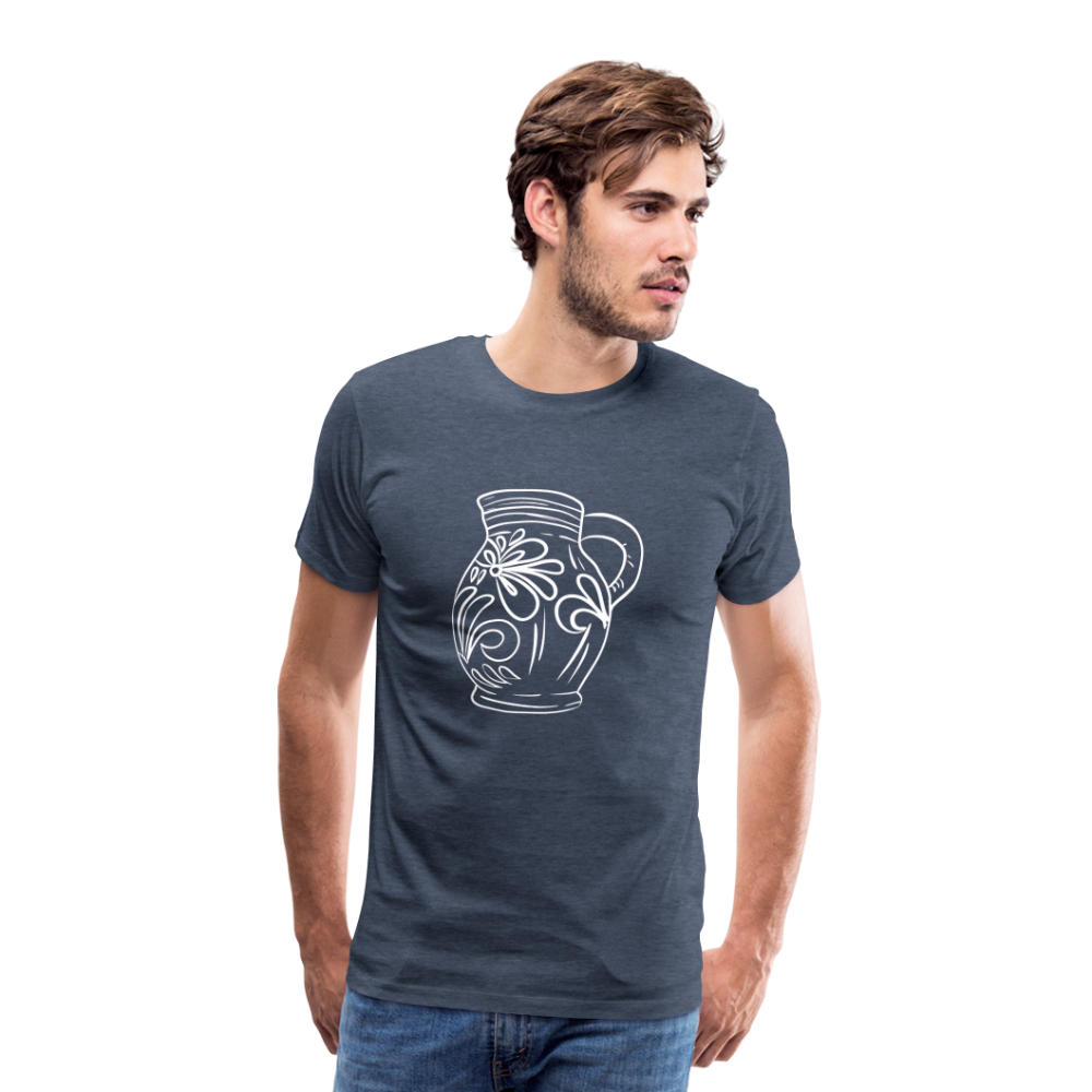 Frankfurter Bembel - Hessisch Mundart - Männer Premium T-Shirt - Blau meliert