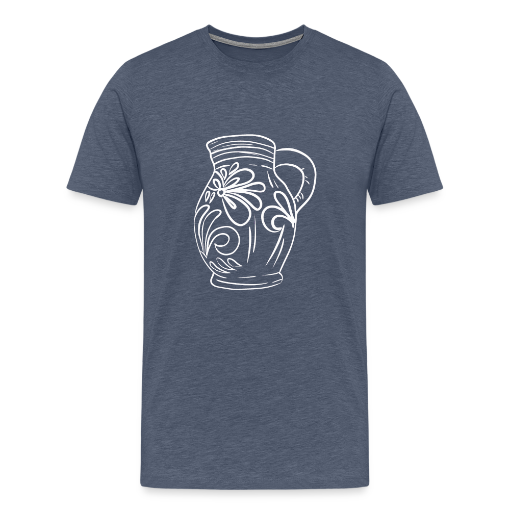 Frankfurter Bembel - Hessisch Mundart - Männer Premium T-Shirt - Blau meliert