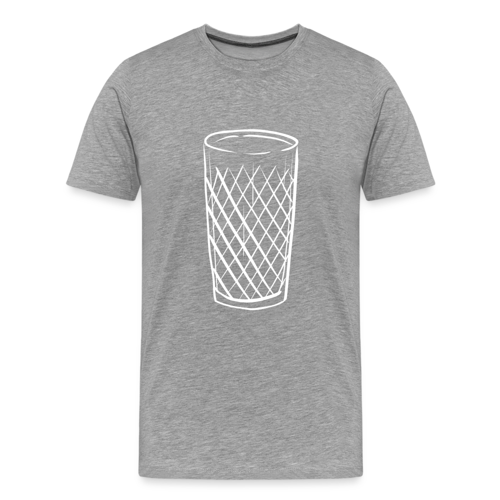 Frankfurter Geripptes - Äpplerglas - Hessisch Mundart - Männer Premium T-Shirt - Grau meliert
