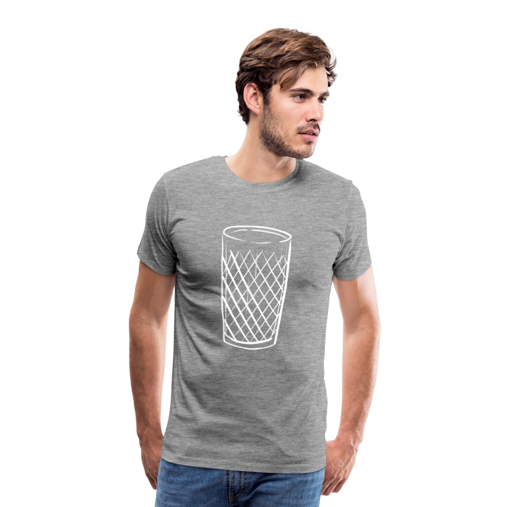 Frankfurter Geripptes - Äpplerglas - Hessisch Mundart - Männer Premium T-Shirt - Grau meliert