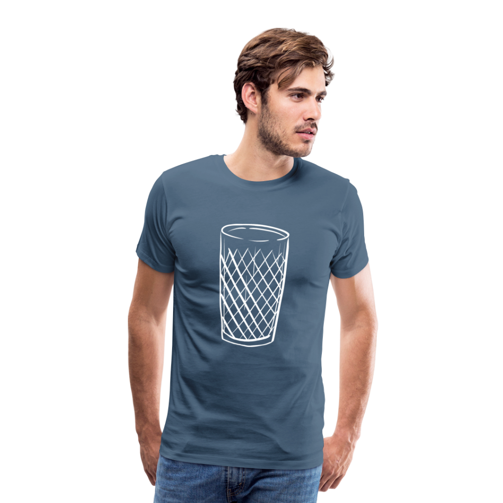 Frankfurter Geripptes - Äpplerglas - Hessisch Mundart - Männer Premium T-Shirt - Blaugrau