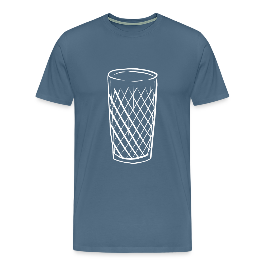 Frankfurter Geripptes - Äpplerglas - Hessisch Mundart - Männer Premium T-Shirt - Blaugrau