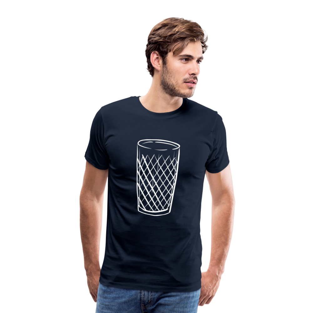 Frankfurter Geripptes - Äpplerglas - Hessisch Mundart - Männer Premium T-Shirt - Navy