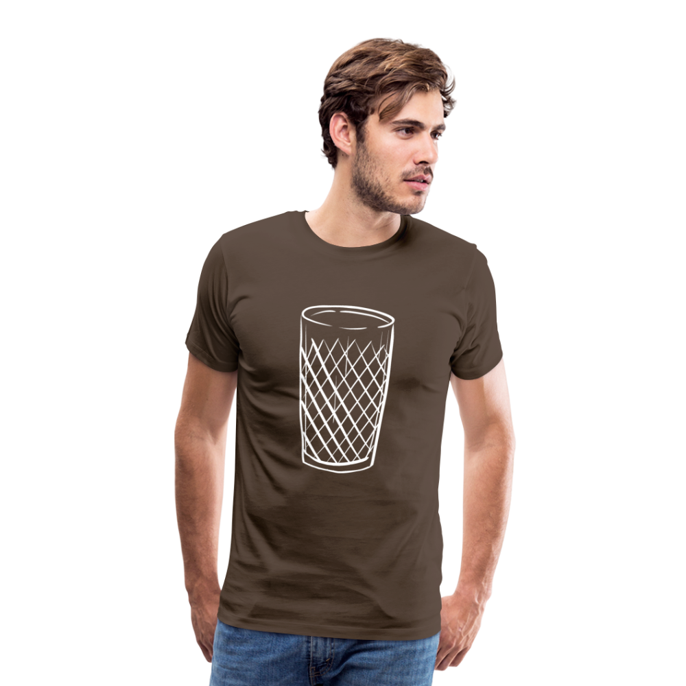 Frankfurter Geripptes - Äpplerglas - Hessisch Mundart - Männer Premium T-Shirt - Edelbraun