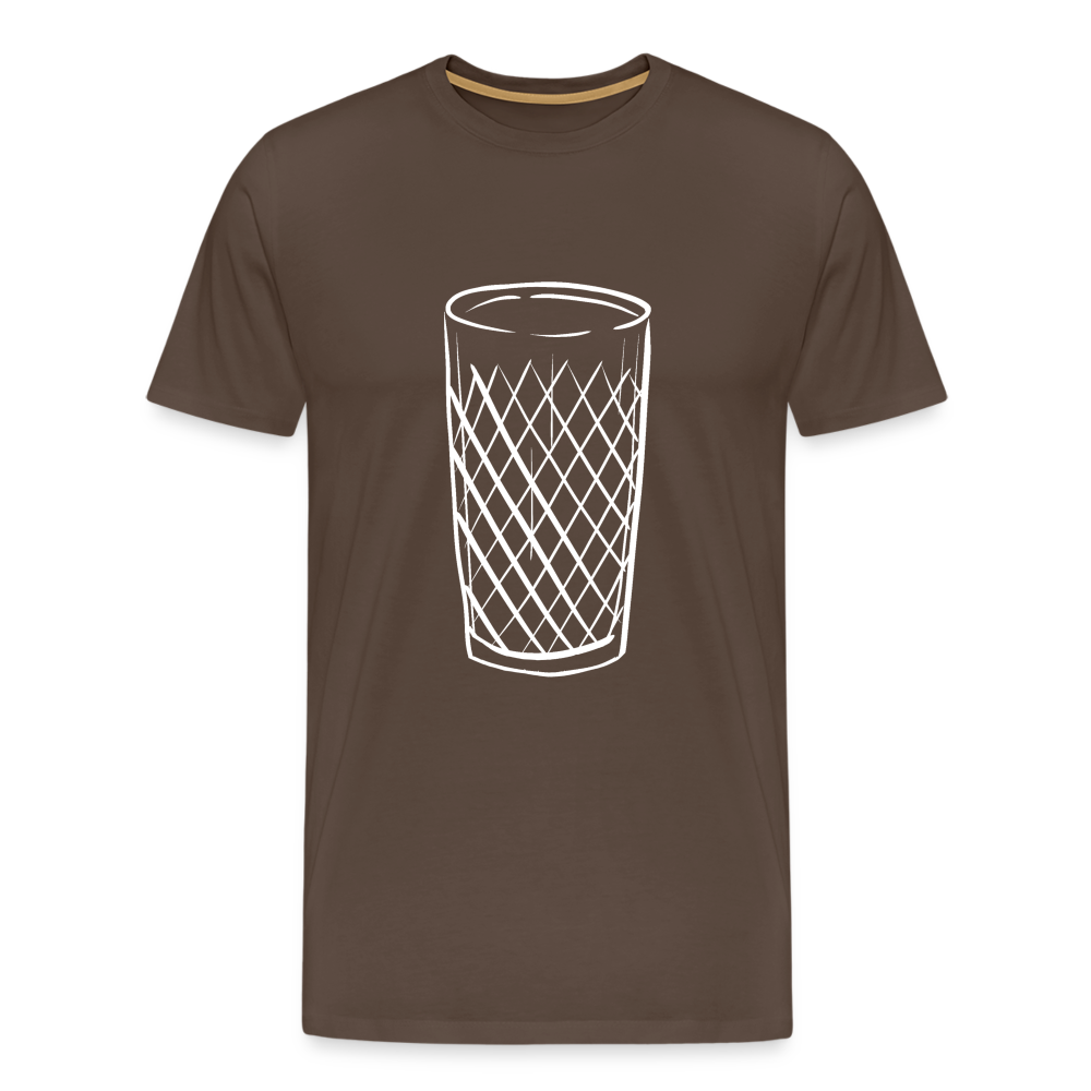 Frankfurter Geripptes - Äpplerglas - Hessisch Mundart - Männer Premium T-Shirt - Edelbraun