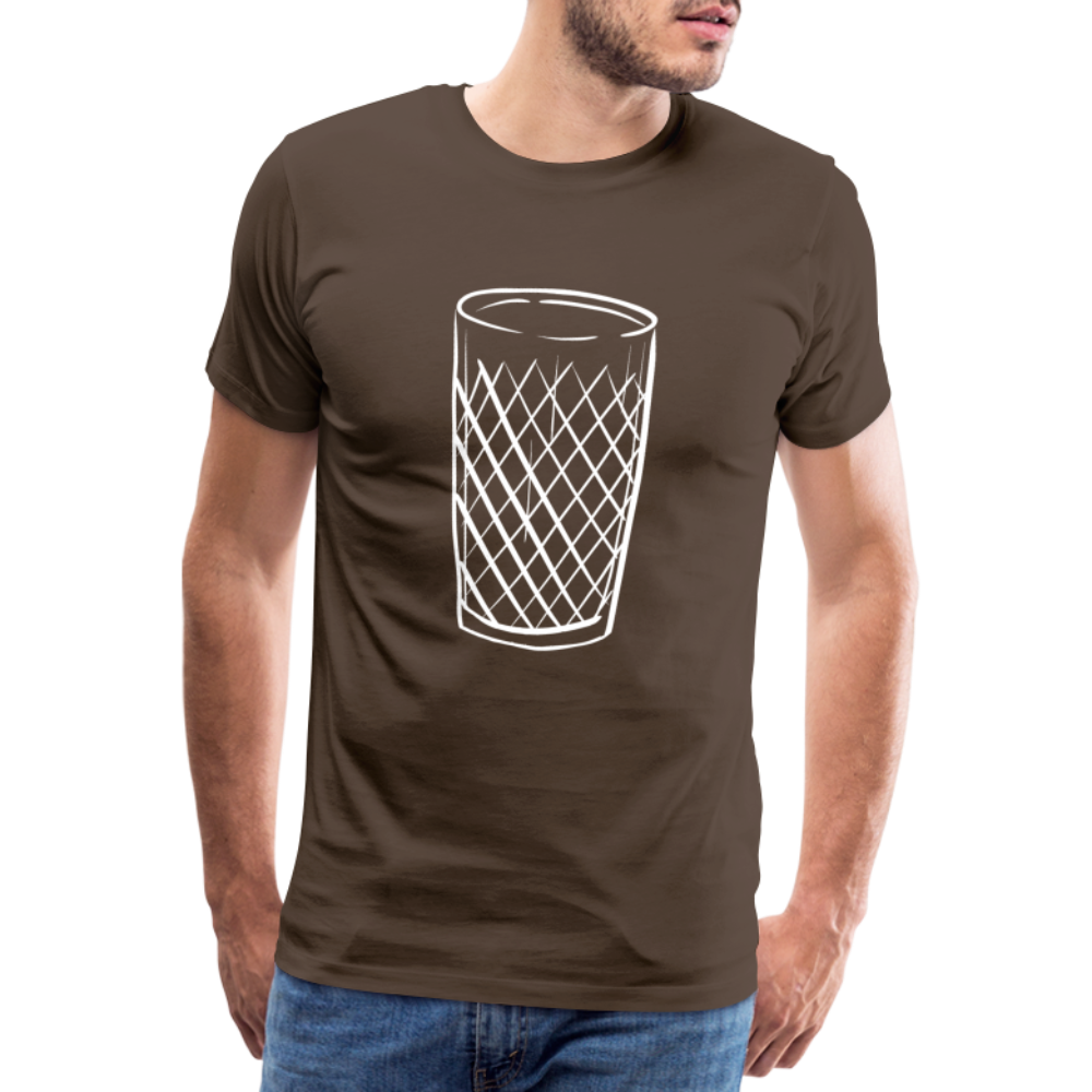 Frankfurter Geripptes - Äpplerglas - Hessisch Mundart - Männer Premium T-Shirt - Edelbraun