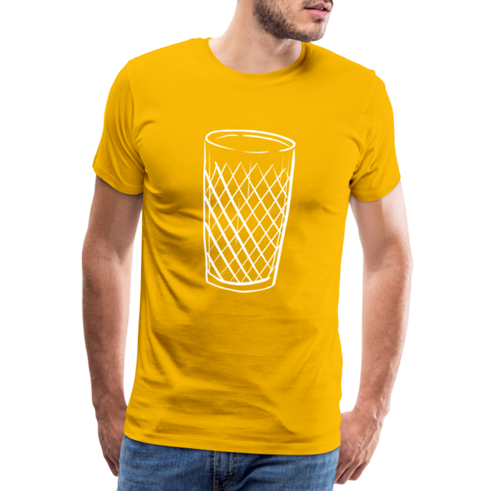 Frankfurter Geripptes - Äpplerglas - Hessisch Mundart - Männer Premium T-Shirt - Sonnengelb