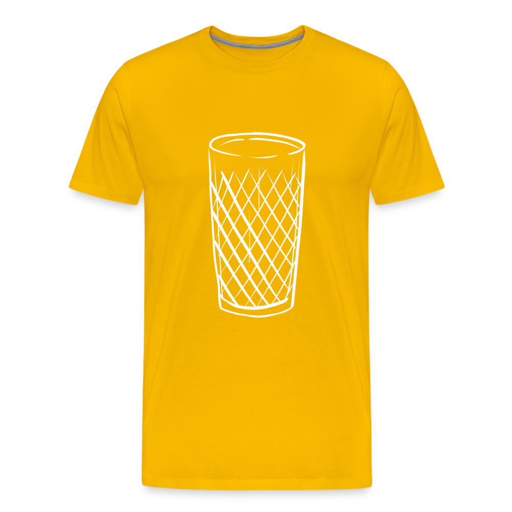 Frankfurter Geripptes - Äpplerglas - Hessisch Mundart - Männer Premium T-Shirt - Sonnengelb
