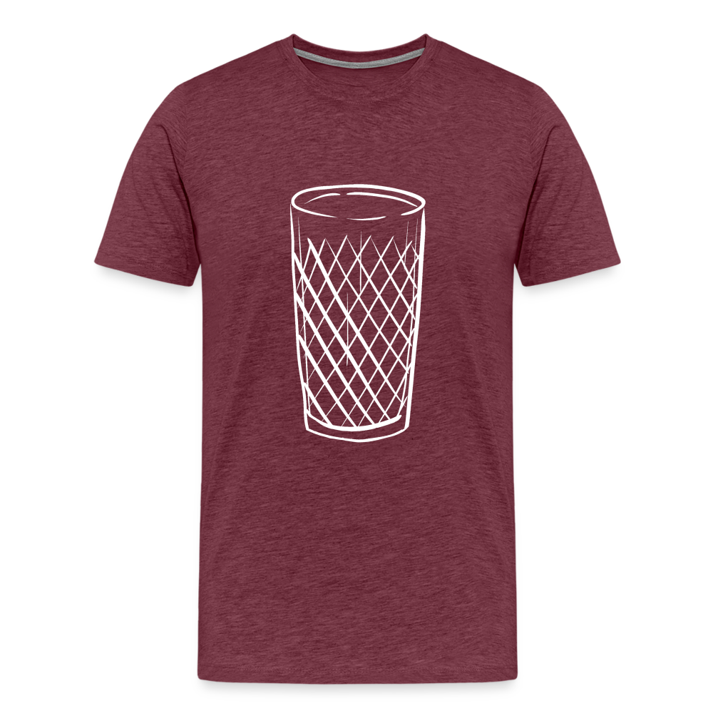Frankfurter Geripptes - Äpplerglas - Hessisch Mundart - Männer Premium T-Shirt - Bordeauxrot meliert