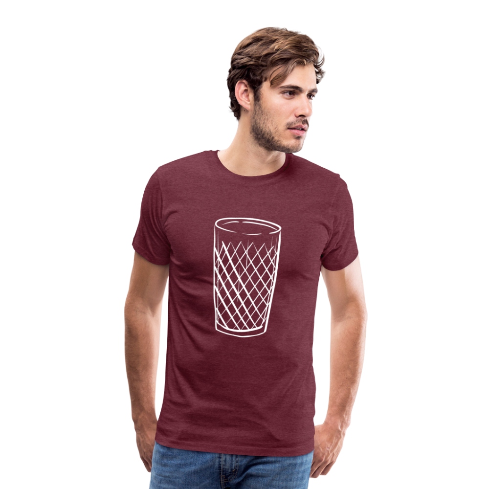 Frankfurter Geripptes - Äpplerglas - Hessisch Mundart - Männer Premium T-Shirt - Bordeauxrot meliert